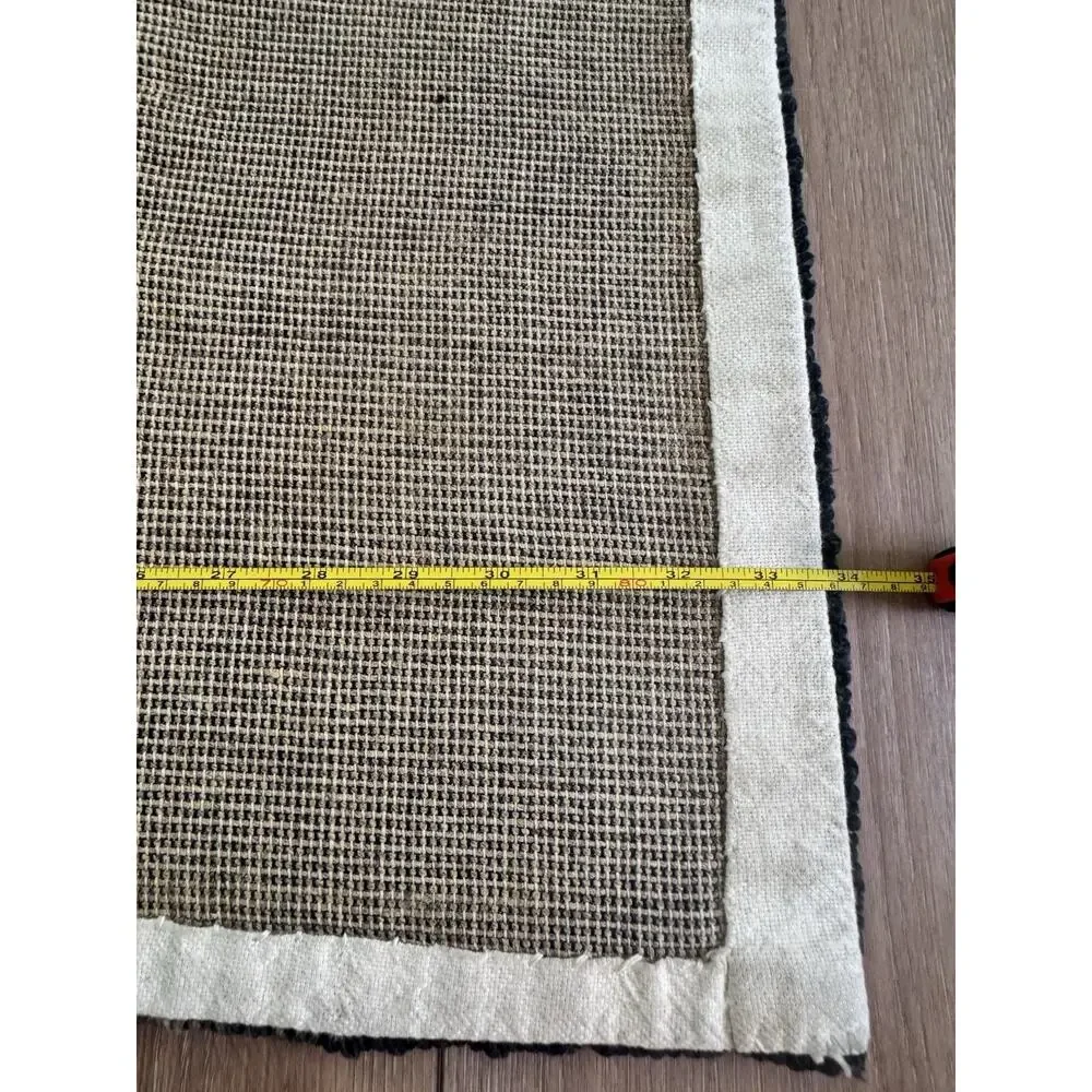 Vintage Hand Hooked Rug Floral Basket Primitive Cottagecore 21x34 Wool Accent
